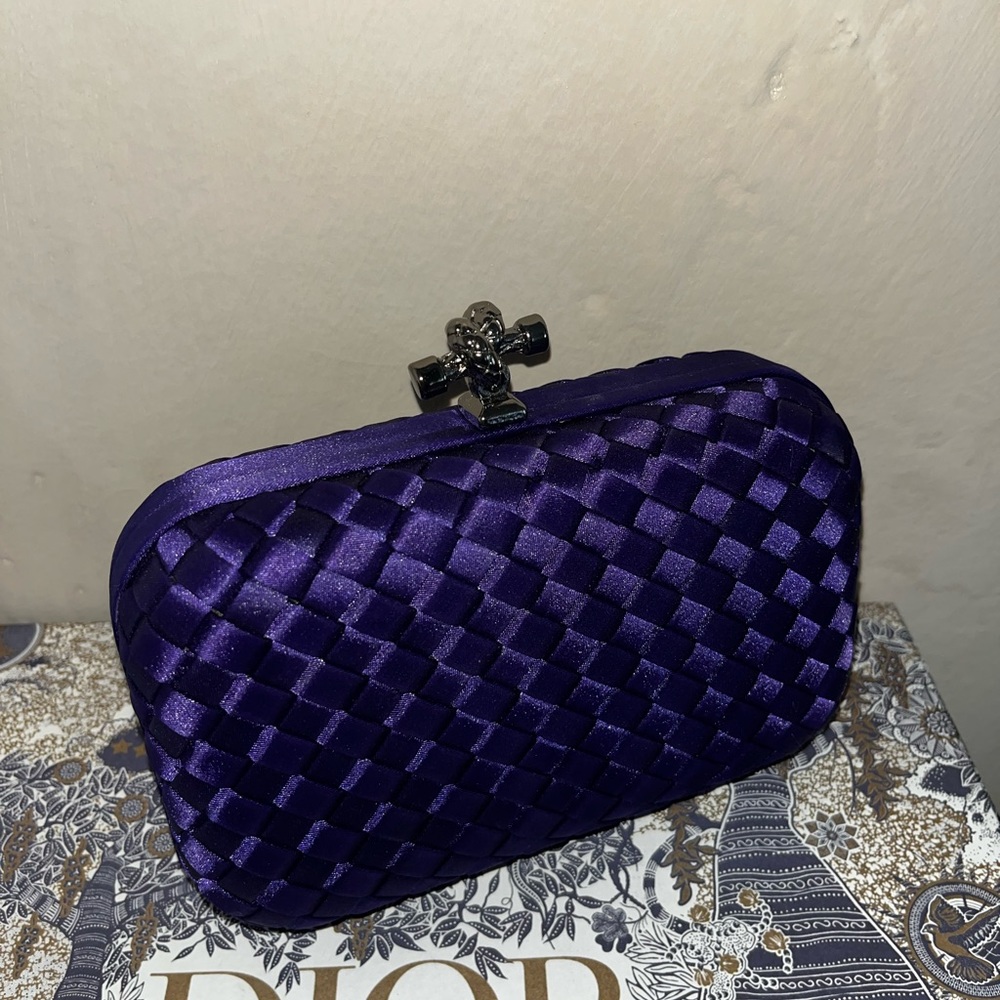 Knotted Evening Clutch Purple